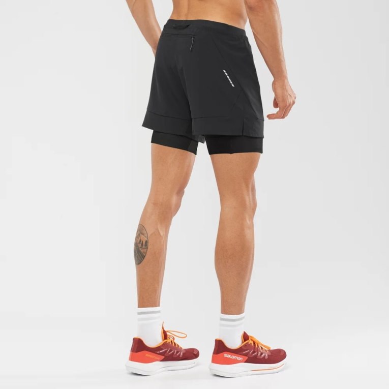 Black Salomon Cross 2in1 Men's Shorts | IE ZX9346